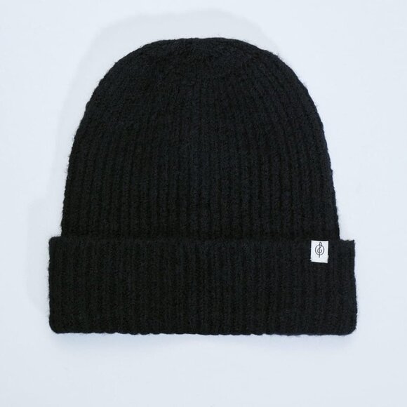 NWT STRADIVARIUS Unisex‎ BASIC MELANGE BEANIE Size OS Color Black - Picture 2 of 7